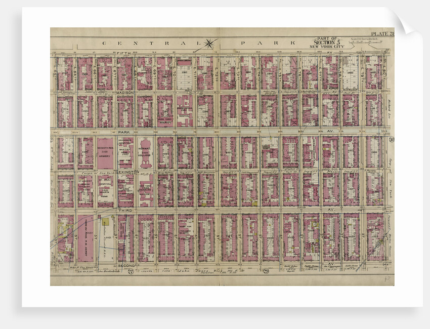 Bounded by Fifth Avenue, E. 80th Street, Second Avenue, and E. 84th Street, New York by Anonymous