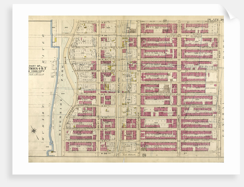 Bounded by W. 97th Street, Central Park West, W. 86th Street, and Hudson River Riverside Drive, New York by Anonymous