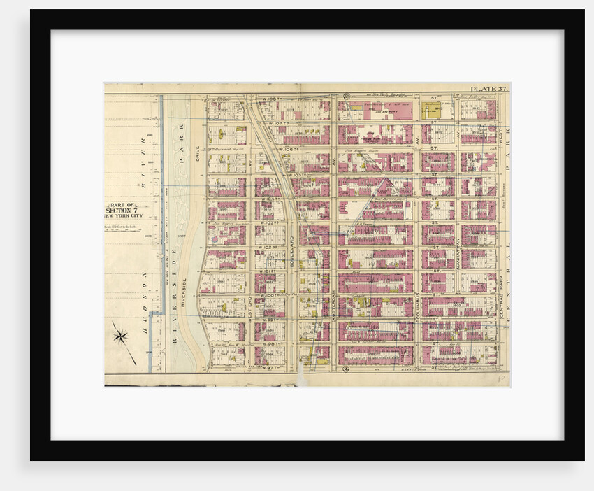 Bounded by W. 108th Street, Central Park West, W. 97th Street and Hudson River Riverside Drive, New York by Anonymous