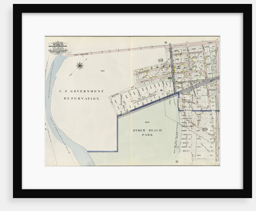 Bounded by U.S. Government Reservation Fort Hamilton Avenue, 86th Street, Bay 2nd Street, Benson Avenue, Delaplaine Street, Atlantic Avenue, Dyker Beach Park Seventh Avenue, 170th Street, Battery Avenue, Cropsey Avenue, Dah., New York by Anonymous