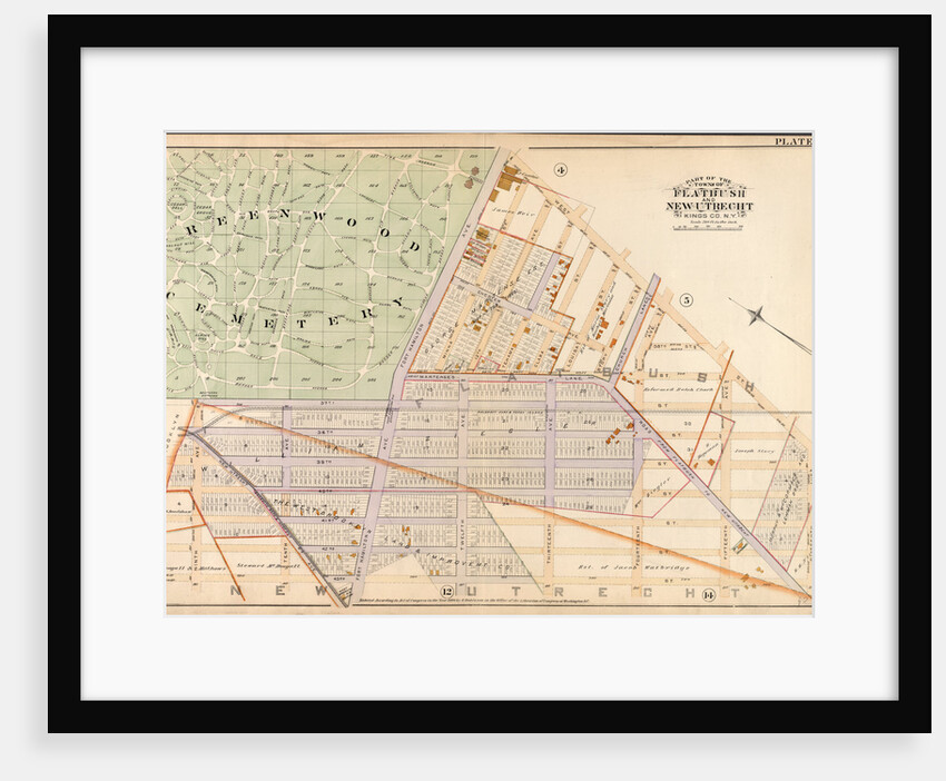 Bounded by West Street, Sixteenth Avenue, 43rd Street, Ninth Avenue, 37th Street Greenwood Cemetery and Fort Hamilton Avenue, New York by Anonymous