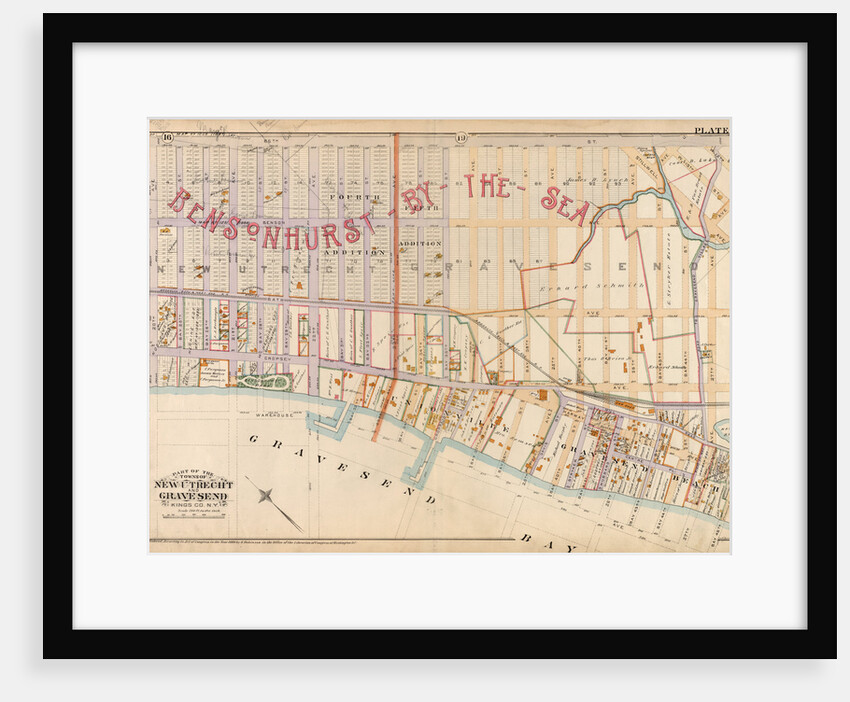 Plate 18:Bounded by 86th Street, W. 12th Street, Avenue V, Stillwell Avenue, Bay 46th Street, Warehouse Avenue, 20th Street, Cropsey Avenue and De Bruyen's Lane, New York by Anonymous