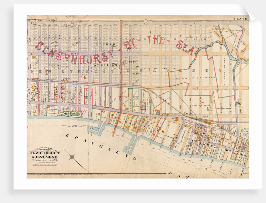 Plate 18:Bounded by 86th Street, W. 12th Street, Avenue V, Stillwell Avenue, Bay 46th Street, Warehouse Avenue, 20th Street, Cropsey Avenue and De Bruyen's Lane, New York by Anonymous