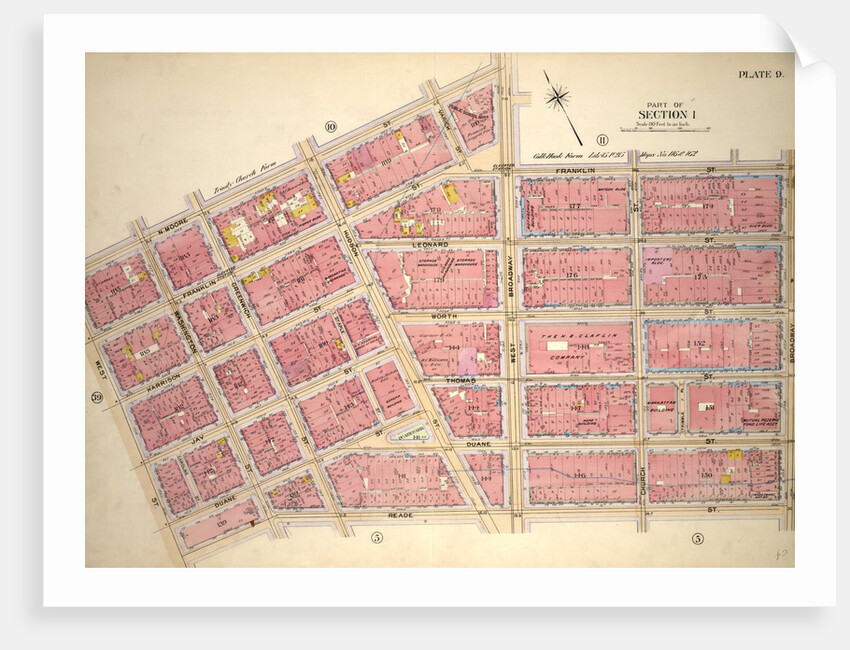 Bounded by N. Moore Street, West Broadway, Franklin Street, Broadway, Reade Street and West Street, New York by Anonymous