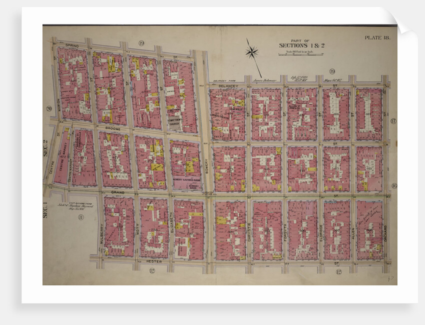Bounded by Spring Street, Bowery Street, Delancey Street, Orchard Street, Hester Street, Mulberry Street, Grand Street, Centre Street and Marion Street, New York by Anonymous