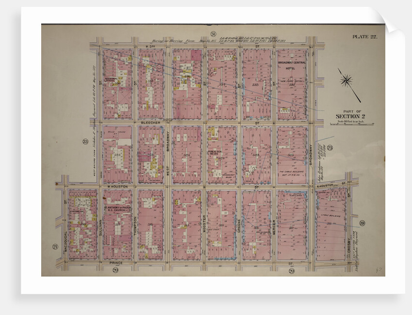 Bounded by W. 3rd Street, Broadway, E. Houston Street, Prince Street, Macdougal Street, W. Houston Street and Sullivan Street, New York by Anonymous