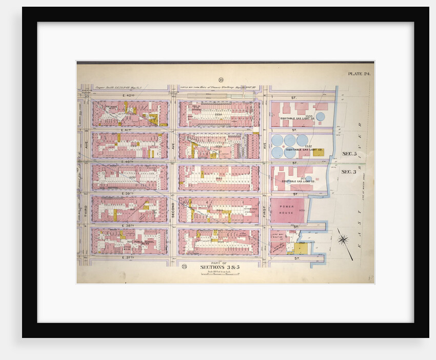 Bounded by E. 42nd Street, East River Piers First Avenue, E. 37th Street and Third Avenue, New York by Anonymous