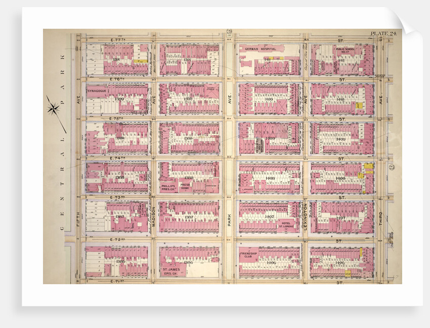 Bounded by E. 77th Street, Third Avenue, E.71st Street and Fifth Avenue, New York by Anonymous