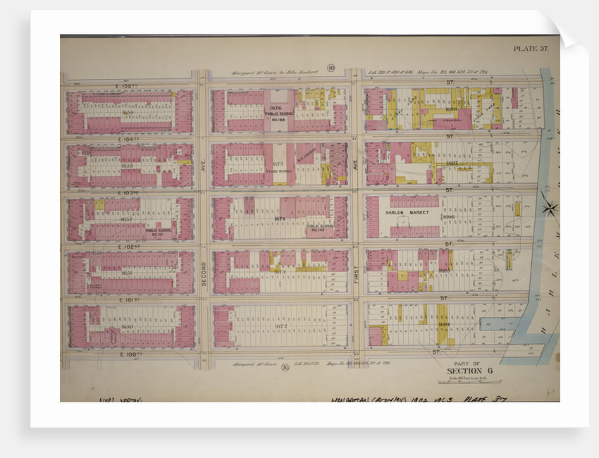 Bounded by E. 105th Street, Harlem River Piers First Avenue, E. 100th Street and Third Avenue, New York by Anonymous