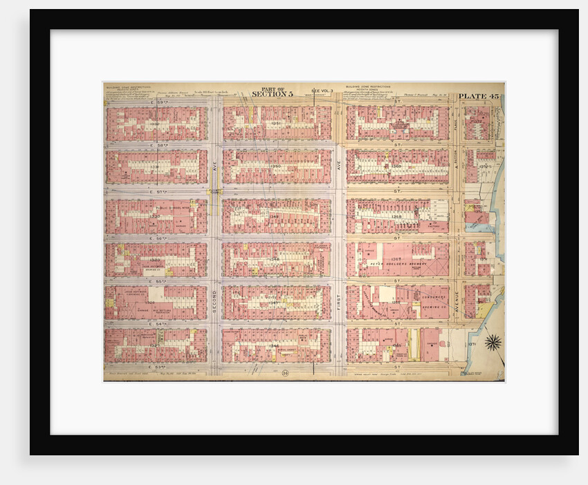 Bounded by E. 59th Street, East River Piers Avenue A, E. 53rd Street and Third Avenue, New York by Anonymous