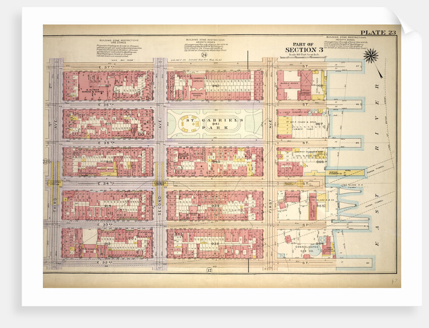 Bounded by E. 37th Street, First Avenue, E. 32nd Street and Third Avenue, New York by Anonymous