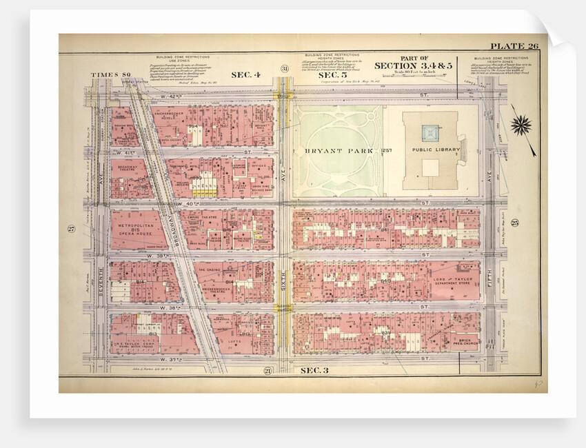 Bounded by W. 42nd Street, Fifth Avenue, W. 37th Street and Seventh Avenue, New York by Anonymous
