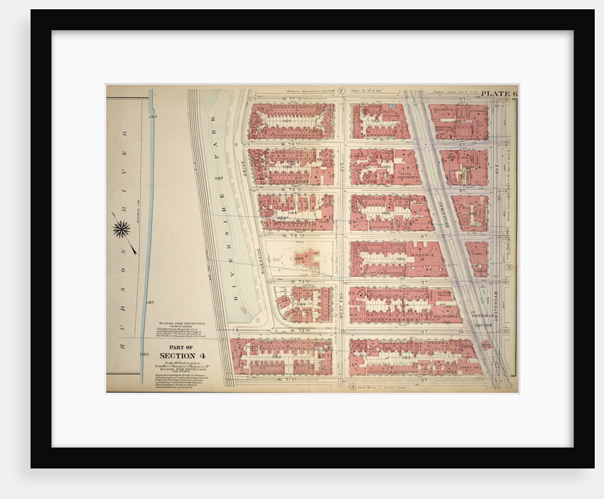 Bounded by W. 77th Street, Amsterdam Avenue, W. 71st Street and Riverside Park Riverside Drive, New York by Anonymous