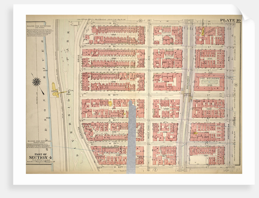 Bounded by W. 89th Street, Amsterdam Avenue, W. 83rd Street and Riverside Park Riverside Drive, New York by Anonymous