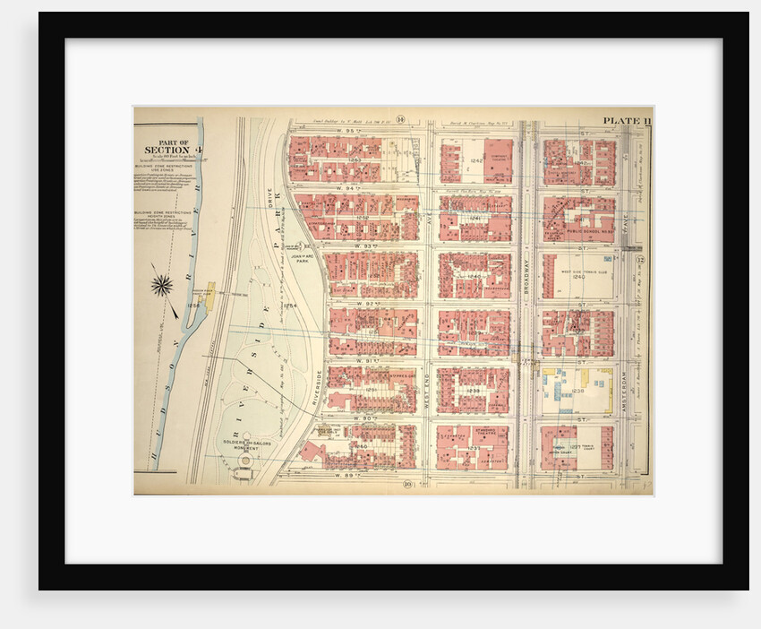 Bounded by W. 95th Street, Amsterdam Avenue, W. 89th Street and Riverside Park Riverside Drive, New York by Anonymous