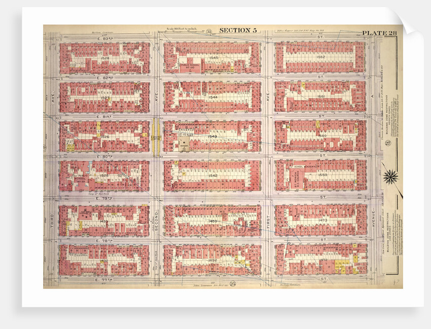 Bounded by E. 83rd Street, Avenue A, E. 77th Street and Third Avenue, New York by Anonymous