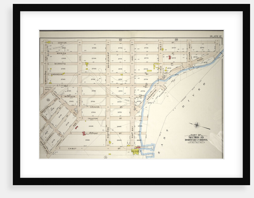 Borough of the Bronx. Bounded by Coster Street, Edgewater Road, East Bay Avenue, Cabot Street, Leggett Avenue, Garrison Avenue, E. 156th Street, Barry Street, Worthen Street, Truxton Street, Tiffany Street and Spofford Avenue, New York by Anonymous