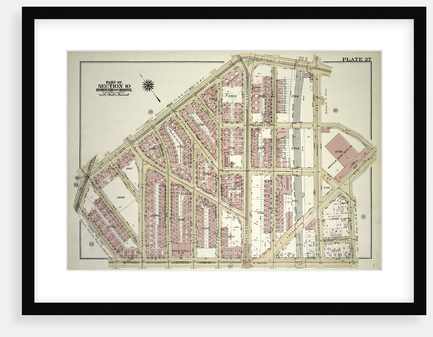 Borough of the Bronx. Bounded by Westchester Avenue, E. 163rd Street, Hunts Point Avenue, Barretto Street, Lafayette Avenue, Barry Street, Longwood Avenue, and Hewitts Place, New York by Anonymous