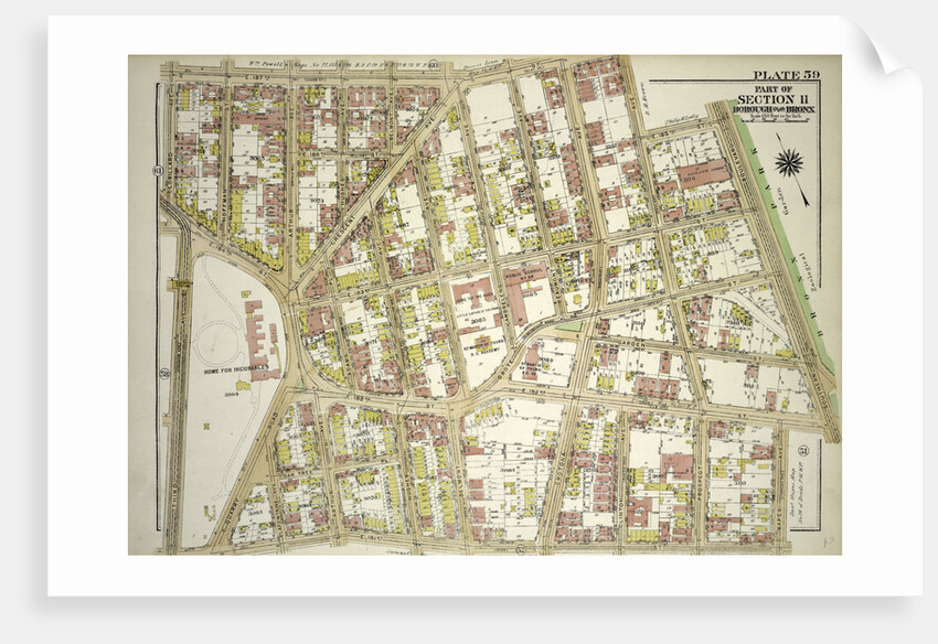 Borough of the Bronx. Bounded by E. 187th Street, Prospect Avenue, E. 185th Street, Southern Boulevard, E. 182nd Street, Mapes Avenue, E. 181st Street, Third Avenue and Lorillard Avenue, New York by Anonymous