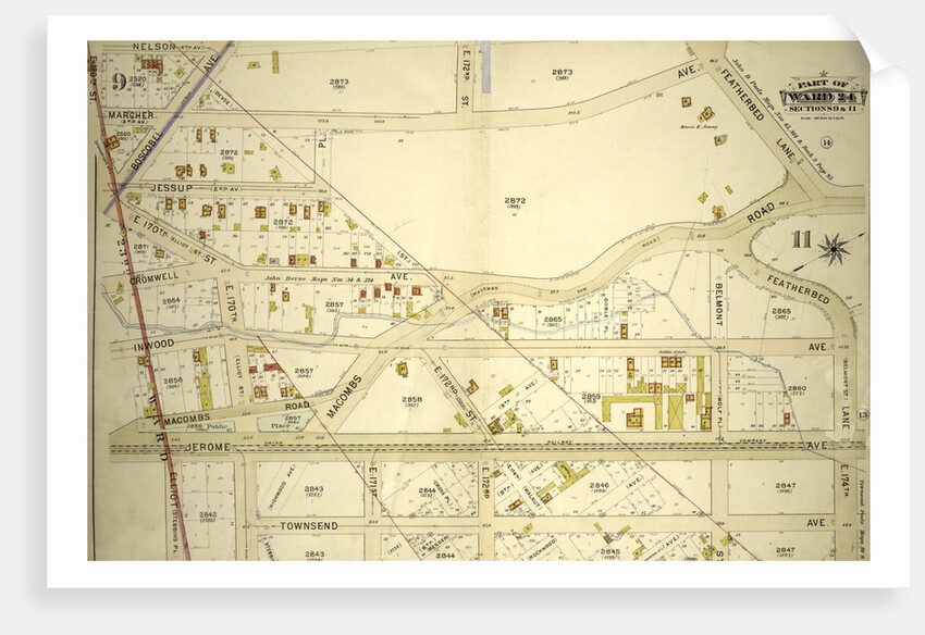 Part of Ward 24, Sections 9&11. Bounded by Nelson Avenue, Featherbed Lane, E. 174th Street, Walton Avenue, Elliot Place, Jemorem Avenue, E. 170th Street and Boscobel Avenue, New York by Anonymous