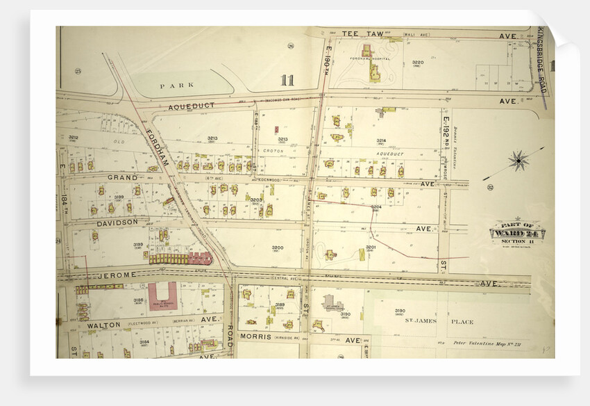 Part of Ward 24, Section 11. Bounded by Aqueduct Avenue, E. 190th Street, Tee Taw Avenue, Kingsbridge Road, Aqueduct Avenue, E. 192nd Street, Jerome Avenue, E. 191st Street, Morris Avenue and E. 184th Street, New York by Anonymous