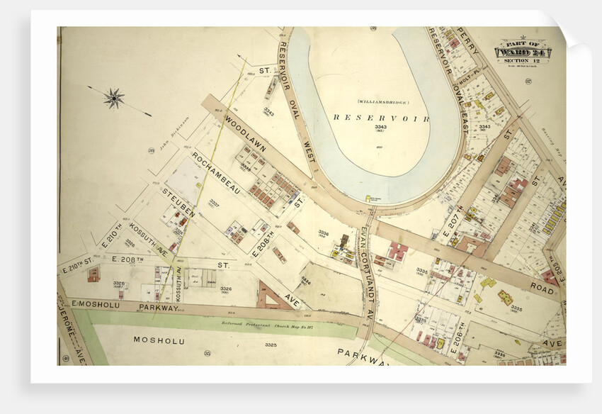 Part of Ward 24, Section 12. Bounded by E. 210th Street, Reservoir Oval West, Perry Avenue, E. 205th Street, Bainbridge Avenue, E. Mosholu Parkway North and Jerome Avenue, New York by Anonymous