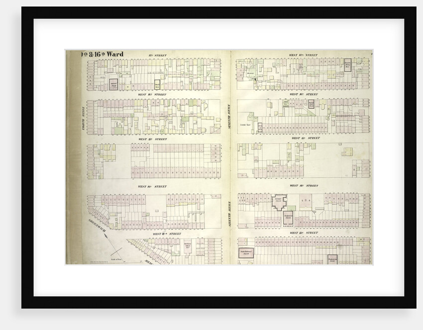 Map bounded by West 17th Street, Sixth Avenue, West 13th Street, Greenwich Avenue, Eighth Avenue, New York by Anonymous