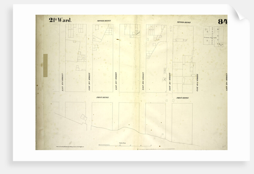 Map bounded by Second Avenue, East 43rd Street, First Avenue, East 37th Street, New York by Anonymous