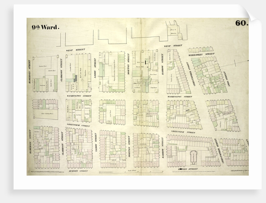 Map bounded by West Street, Amos Street, Hudson Street, Hamersly Street, New York by Anonymous