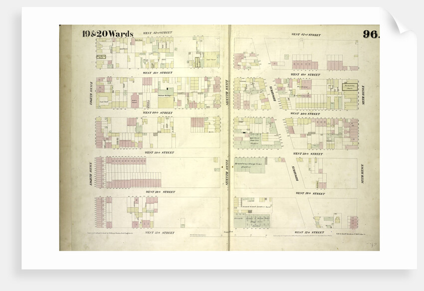 Map bounded by West 42nd Street, Sixth Avenue, West 37th Street, Eighth Avenue, New York by Anonymous