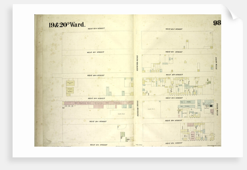 Map bounded by West 42nd Street, Tenth Avenue, West 37th Street, Eleventh Avenue, New York by Anonymous