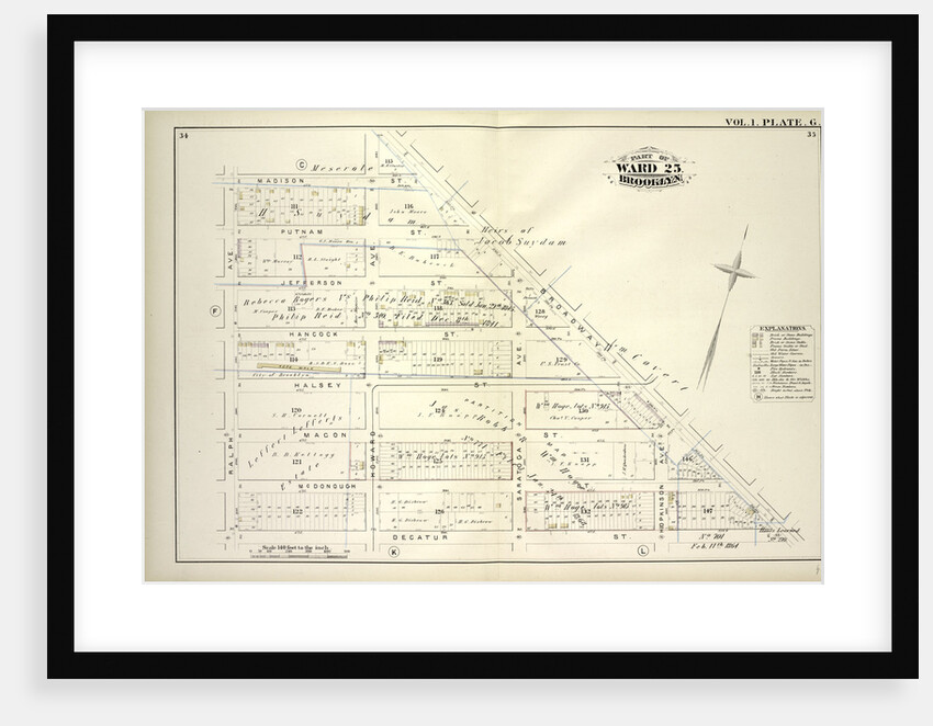 Map bounded by Madison St., Broadway, Decatur St., Ralph Ave; Including Putman St., Jefferson St., Hancock St., Halsey St., Macon St., Mc Donough St., Howard Ave., Saratoga Ave., Hopkinson Ave., New York by Anonymous