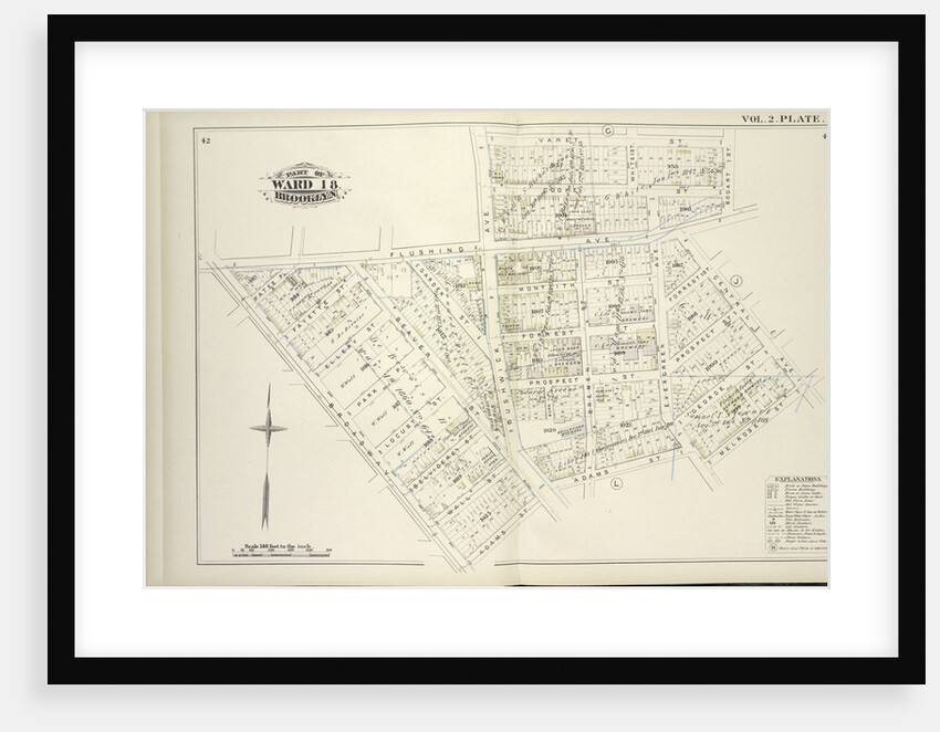 Map bound by Flushing Ave., Bushwick Ave., Varet St., Bogart St., Central Ave., Melrose St., Adams St., Broadway; Including Cooke St., White St., Yates Pl., Fayette St., Ellery St., Park Pl., Locust St., Belvidere St., Wall St., Montei., New York by Anonymous