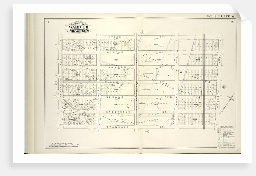 Map bound by Starr St., Wyckoff Ave., Stanhope St., Central Ave; Including Myrtle St., Suydam St., Elm St., De Kalb Ave., Stockholm St., Myrtle Ave., Hamburg St., Knickerbocker Ave., Irving Ave., New York by Anonymous