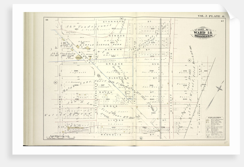 Map bound by Stanhope St., Wyckoff Ave., Greene Ave., St. Nicholas Ave., Magnolia St., Hamburg St; Including Himrod St., Harman St., Bleecker St., Ralph St., Grove St., Linden St., Myrtle Ave., Knickerbocker Ave., Irving Ave., New York by Anonymous