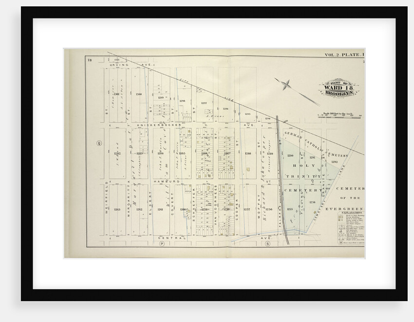 Map bound by City Line, Cemetery Lane, Central Ave., Weirfield; Including Irving Ave., Knickerbocker Ave., Hamburg St., Margaretta St., Eldert St., Covert St., Schaeffer St., Van Voorhees St., Cooper St., Moffat St., Fairfax St., Pilli., New York by Anonymous
