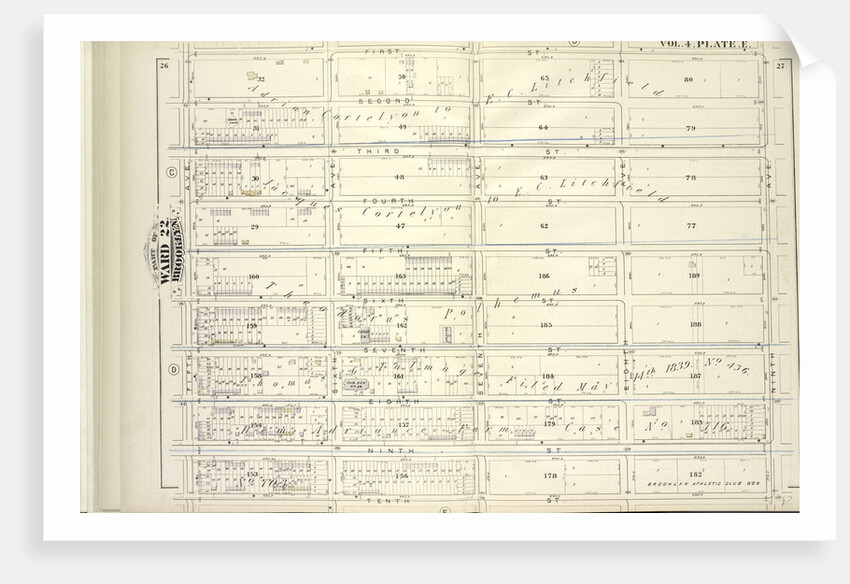 Map bound by First St., Ninth Ave., Tenth St., Fifth Ave; Including Second St., Third St., Fourth St., Fifth St., Sixth St., Seventh St., Eighth St., Ninth St., Sixth Ave., Seventh Ave., Eighth Ave., New York by Anonymous