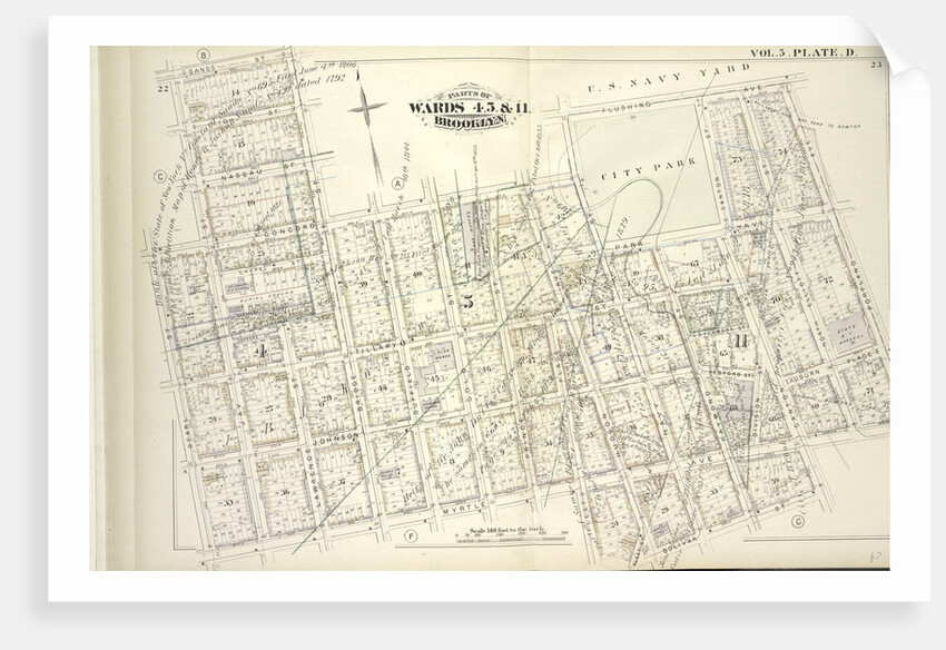 Map bound by Sands St., U.S. Navy Yard, Portland Ave., Myrtle Ave., Canton St., Bolivar St., Fleet Place, Pearl St., Concord St., Jay St; Including High St., Nassau St., Flushing Ave., Chapel St., Park Ave., Tillary St., Sycamore St., New York by Anonymous