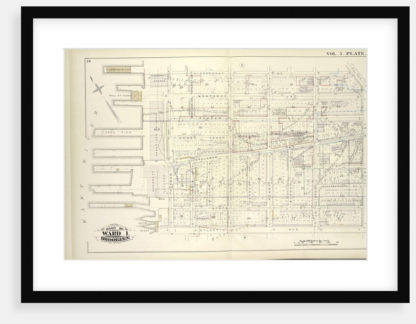 Map bound by Pierrepont St., Fulton St., Court St., Atlantic Ave., East River; Including Montague St., Remsen St., Grace Court, Joralemon St., Livingston St., Schermerhorn St., State St., Furman St., Pierrepont Ter., Montague Ter., Col., New York by Anonymous