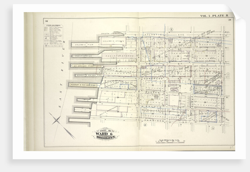Map bound by Atlantic Ave., Clinton St., Harrison St., East River; Including Pacific St., Amity St., Congress St., Verandan Pl., Warren St., Baltic St., Columbia St., Hicks St., Henry St., New York by Anonymous