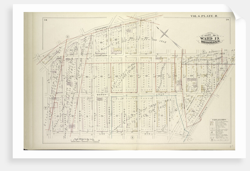Map bound by Broadway, Middleton St., Harrison Ave., Flushing Ave., Lee Ave., Keap St; Including Marcy Ave., Hooper St., Hewes St., Penn St., Rutledge St., Hayward St., Lynch St., Gwinnett St., Walton St., Wallabout St., Gerry St., New York by Anonymous