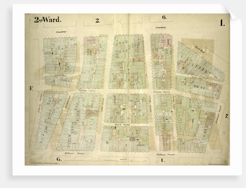 Map bounded by Broadway, Parks Row, Beekman Street by Anonymous