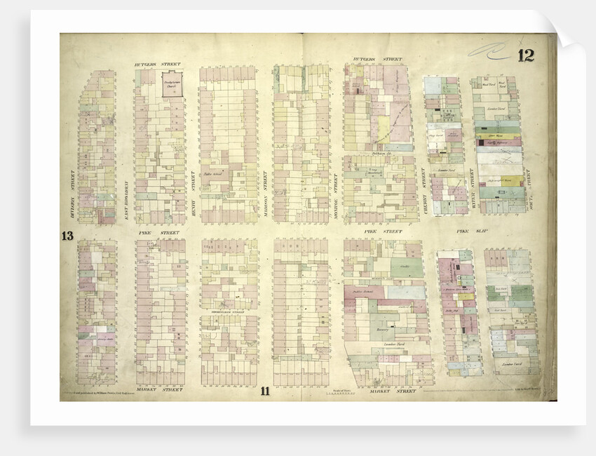 Map bounded by Rutgers Street, South Street, Market Street, Division Street; Including Pelham St, Pike Street, Pike Slip, Birmingham Street Mechanic's Street, East Broadway, Henry Street, Madison Street, Monroe Street, Cherry Street, New York by Anonymous