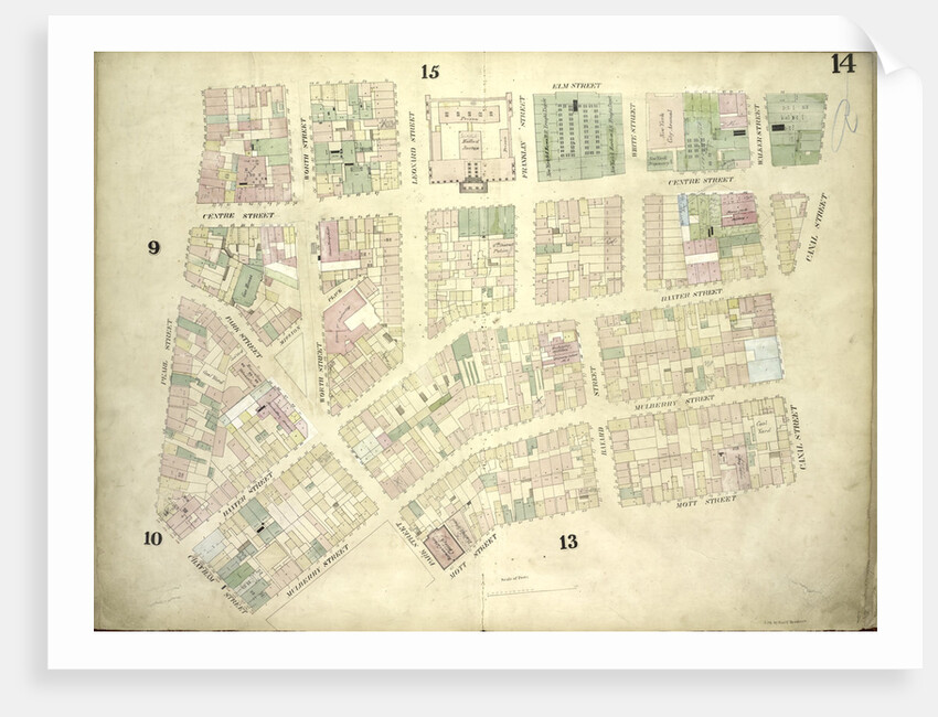 Map bounded by Elm Street, Canal Street, Mott Street, Park Street, Mulberry Street, Chatham Street, Pearl Street; Including Centre Street, Park Street, Mission Place, Baxter Street, Mulberry Street, Worth Street by Anonymous