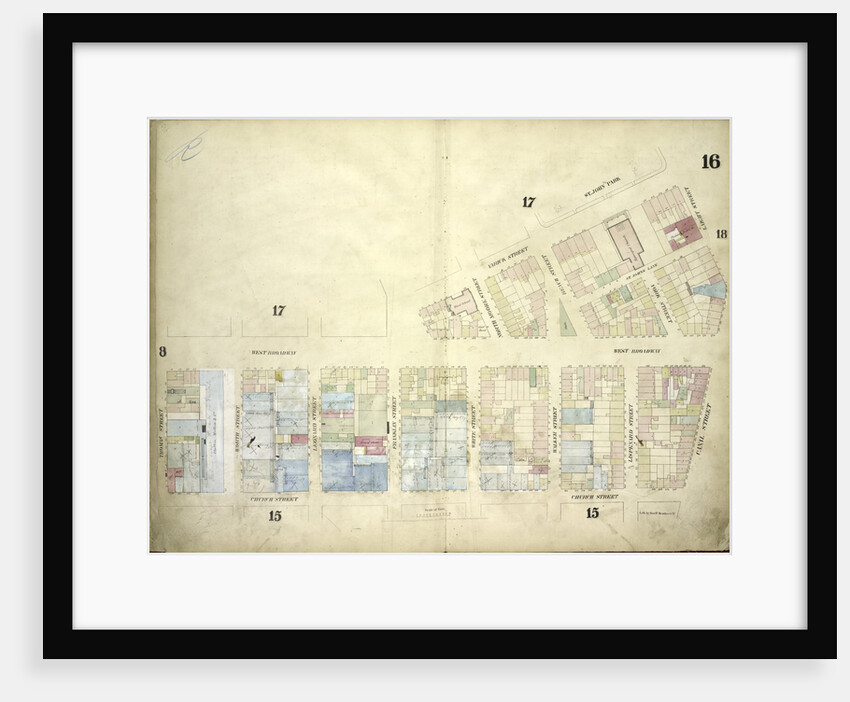 Map bounded by West Broadway, Varick Street, Laight Street, Canal Street, Church Street by Anonymous