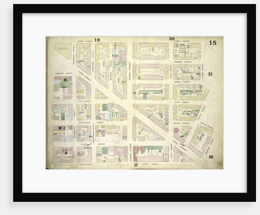 Map bounded by Spring Street, Clarke Street, Sullivan Street, Grand Street, Thompson Street, Laight Street, West Street; Including Canal Street, Dominick Street, Broome Street, Watts Street, Desbrosses Street, Grand Street, New York by Anonymous