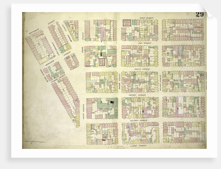 Map bounded by Montgomery Street, Ridge Street, Rivington Street, Cannon Street, Henry Street; Including Gouverneur Street, Pitt Street, Scammel Street, Willet Street, Sheriff Street, Columbia Street, East Broadway, Division Str., New York by Anonymous