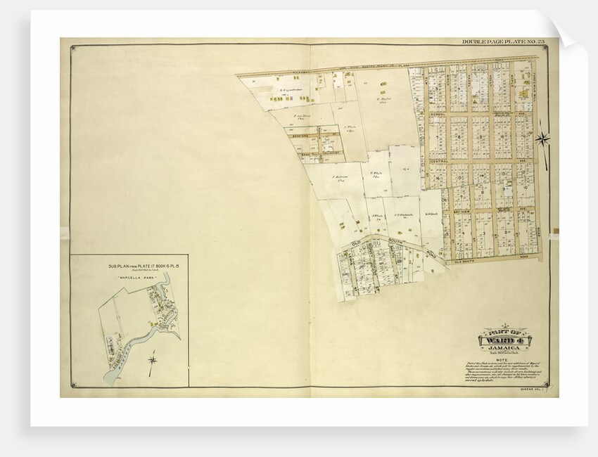 Map bounded by Rockaway Plank road, Three Mile Mill Road, Old South Road; Including Smith St., Sidney St., Lewis St., Bank St., Bedford St; Sub Plan From Book 6, New York by Anonymous
