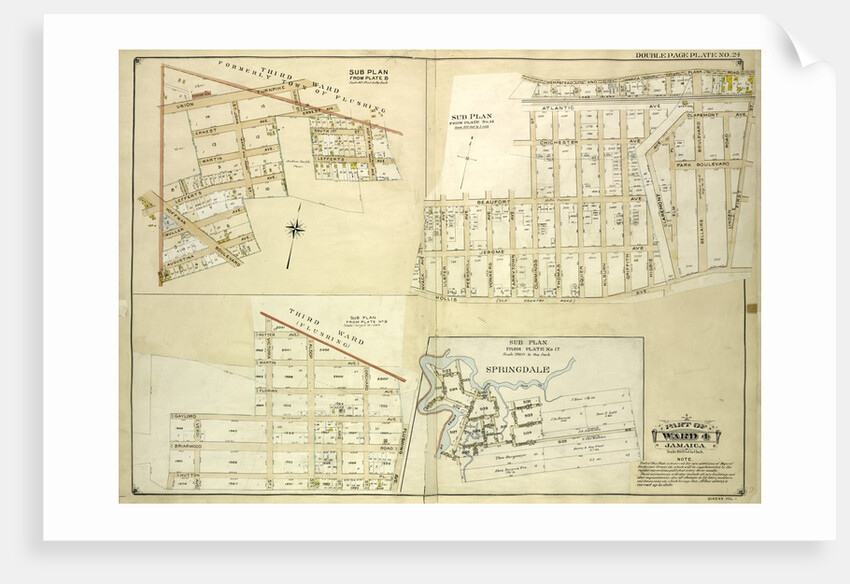 Map bounded by 3rd Ward Formerly town of Flushing, Union Turnpike, Louis St; Including Ernest Ave., Hoffman Ave., Hoffman Boulevard, Augustina Ave., New York by Anonymous