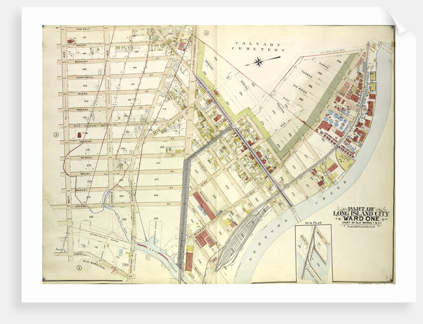 Map bounded by Van Pelt St., Greenpoint Ave., Hunters Point Ave., Borden Ave., Howard St., Spring St., Preston St; Including Pine St., New York by Anonymous
